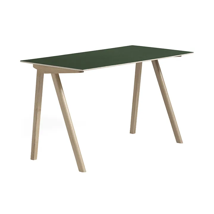 CPH90 2.0 skrivebord 65x130 cm - Green linoleum-lacquered oak - HAY