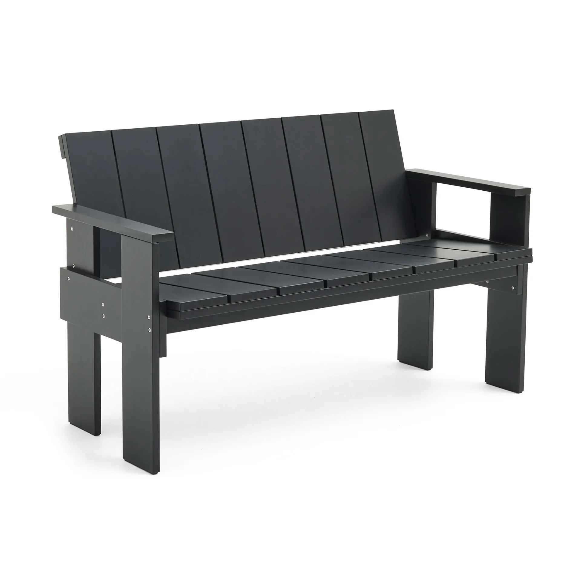 Crate Dining Bench bænk lakeret fyrretræ, Black HAY