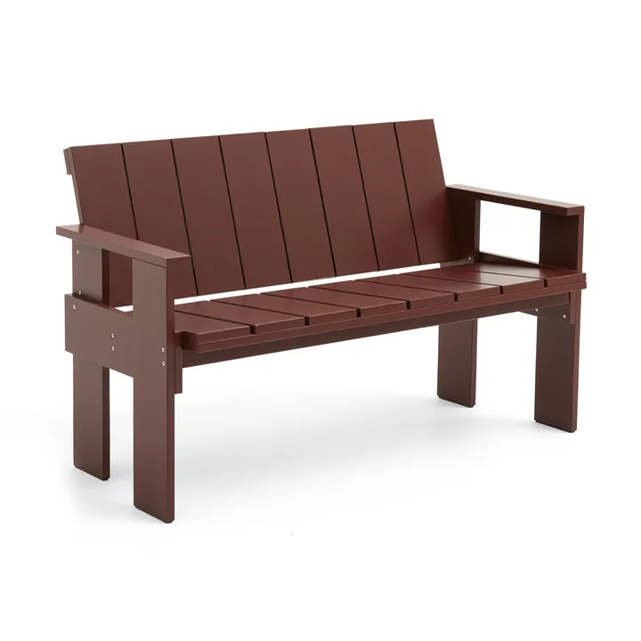 Crate Dining Bench bænk lakeret fyrretræ - iron red - HAY