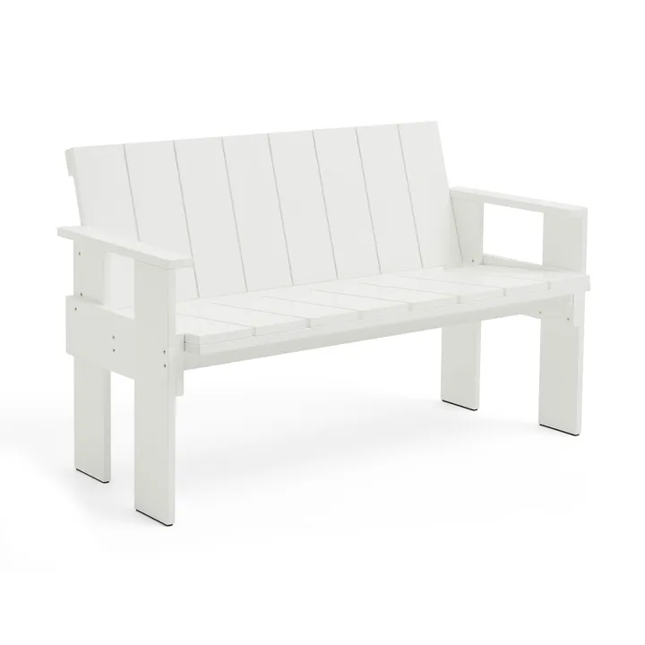 Crate Dining Bench bænk lakeret fyrretræ - White - HAY