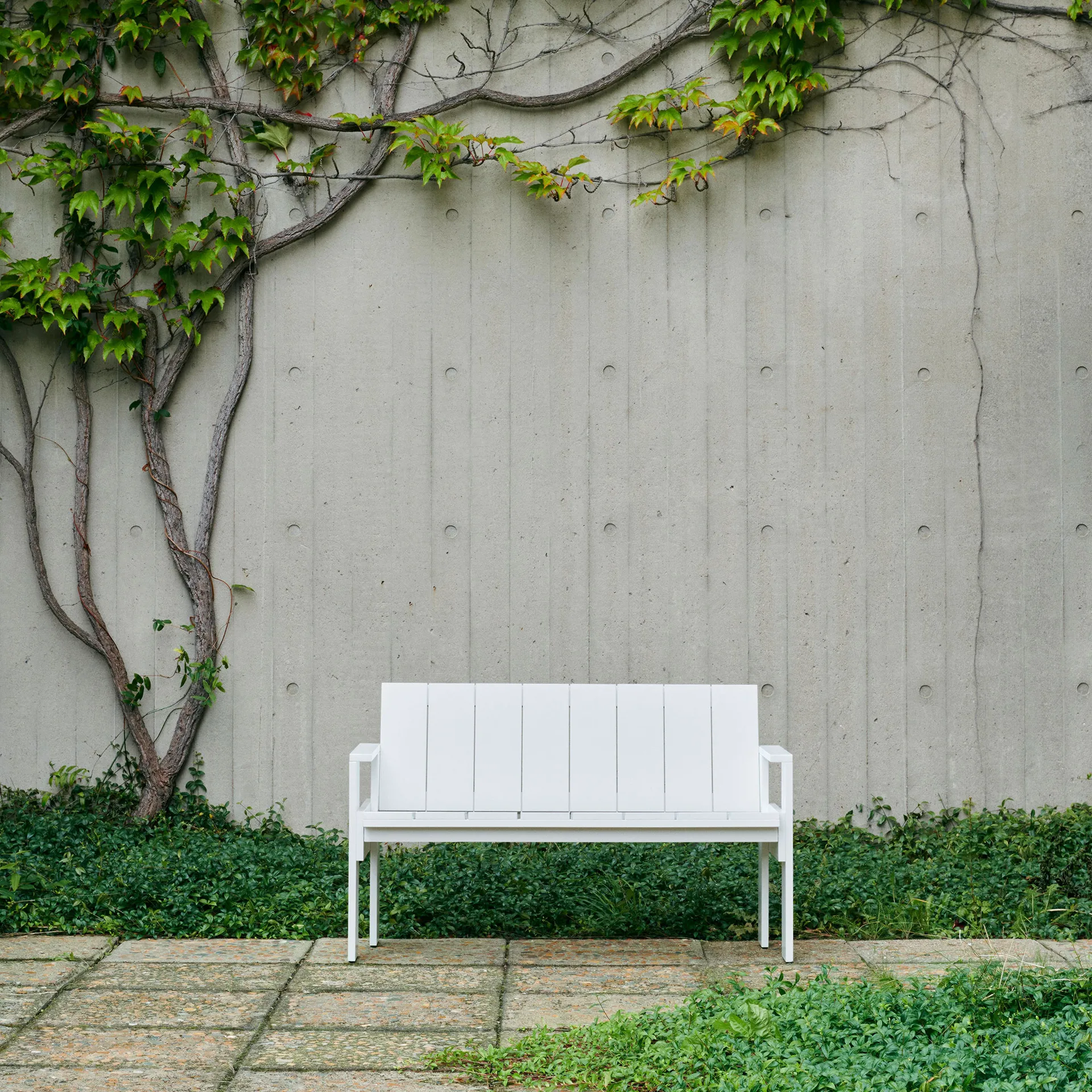 Crate Dining Bench bænk lakeret fyrretræ, White HAY