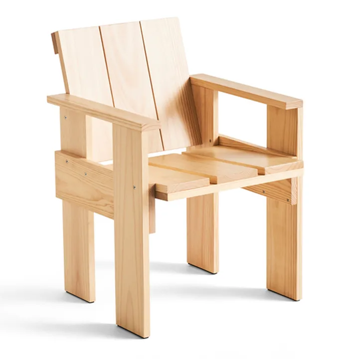 Crate Dining Chair stol med armlæn - Water-based lacquered pinewood - HAY