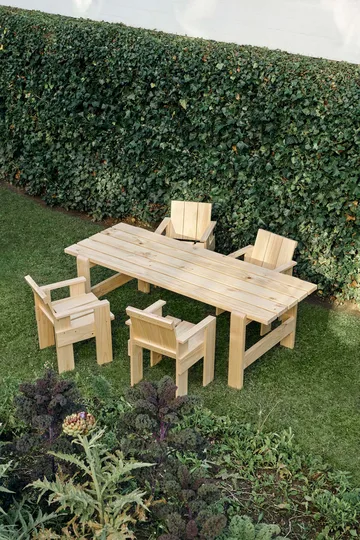 Crate Dining Chair stol med armlæn - Water-based lacquered pinewood - HAY