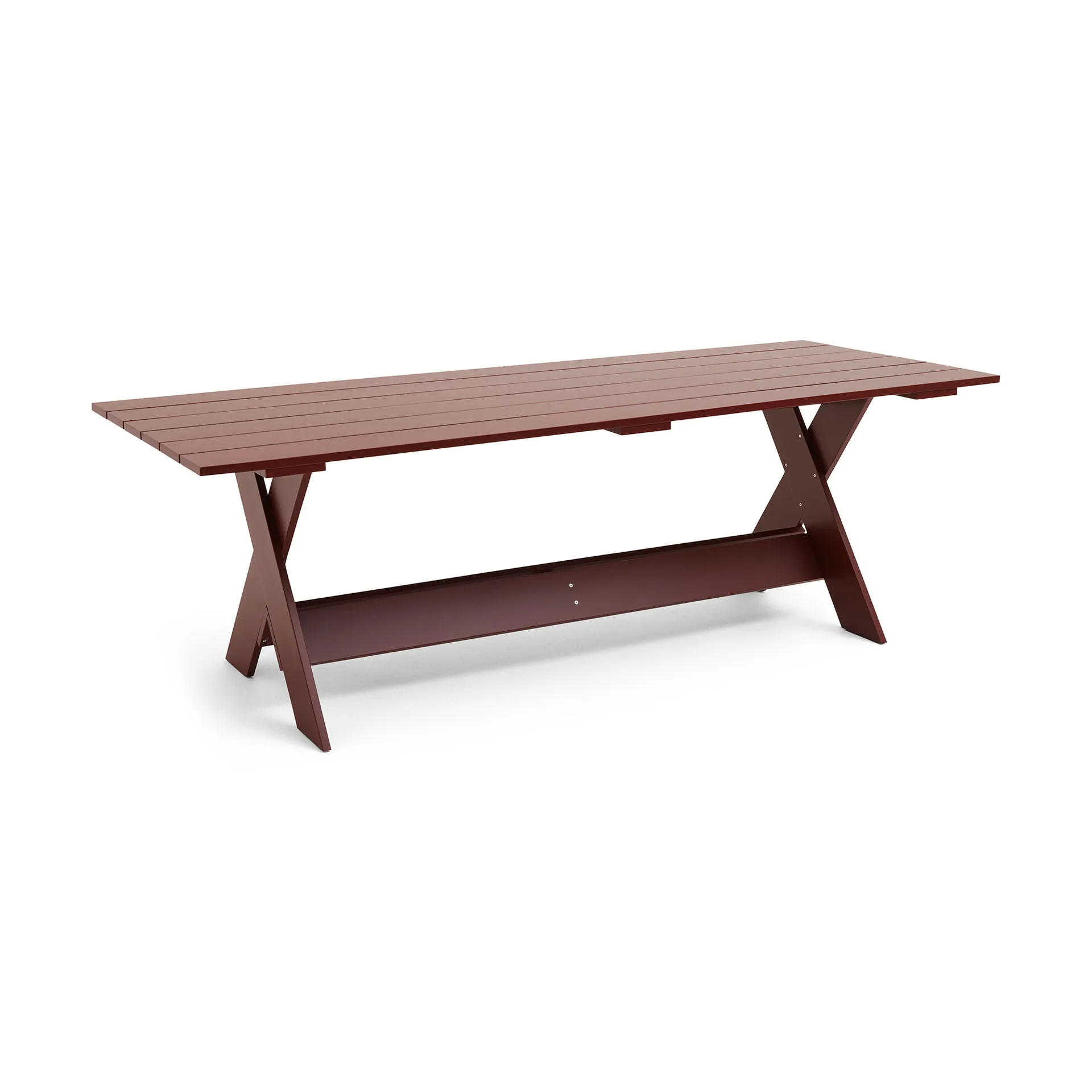 Crate Dining Table bord 230x89,5 cm lakeret fyrretræ, Iron red HAY