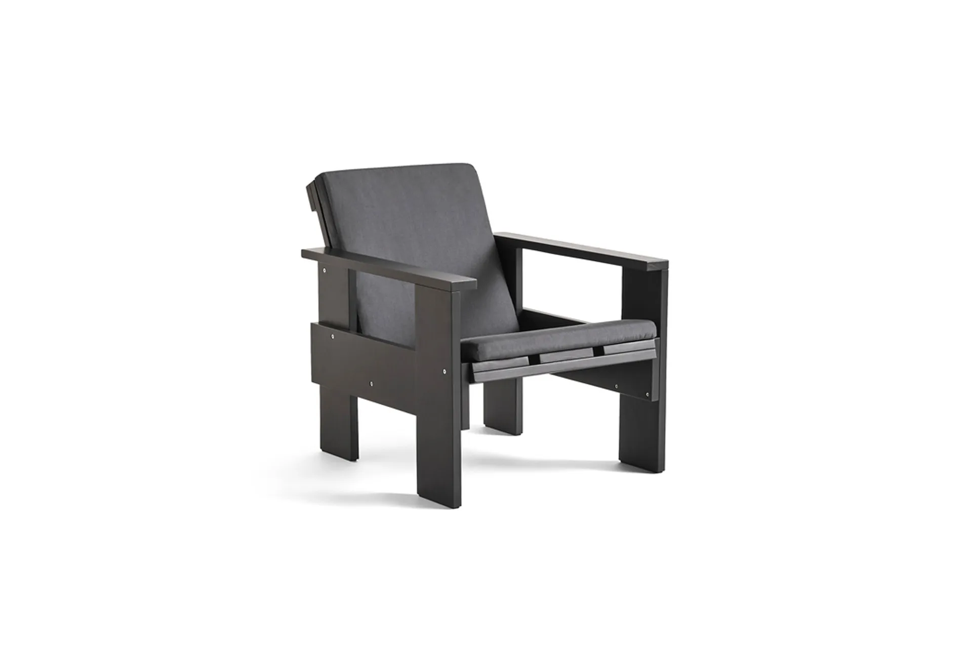 Crate loungestol lakeret fyrretræ, Black HAY