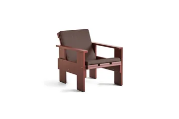 Crate loungestol lakeret fyrretræ - Iron red - HAY