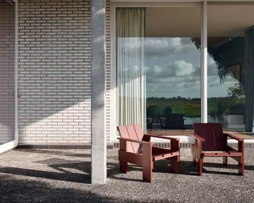 Crate loungestol lakeret fyrretræ - Iron red - HAY