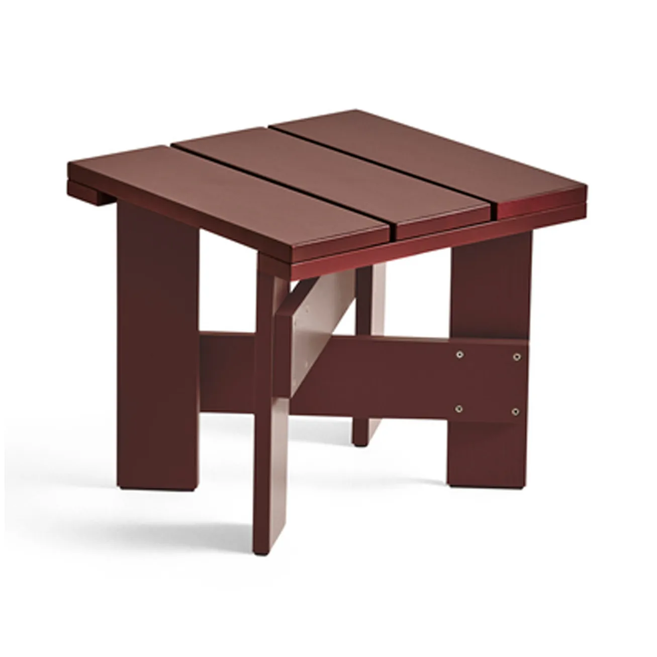 Crate Low Table bord 45x45x40 cm lakeret fyrretræ, Iron red HAY