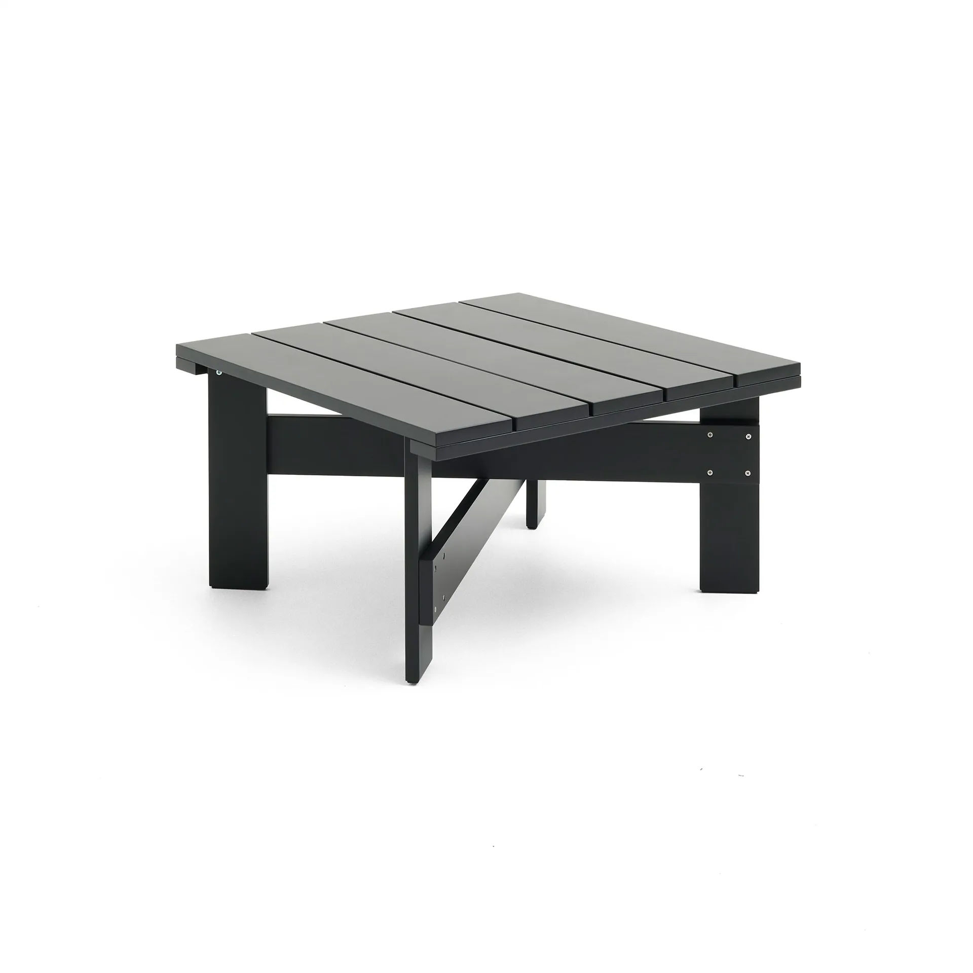 Crate Low table bord 75,5x75,5 cm lakeret fyrretræ, Black HAY