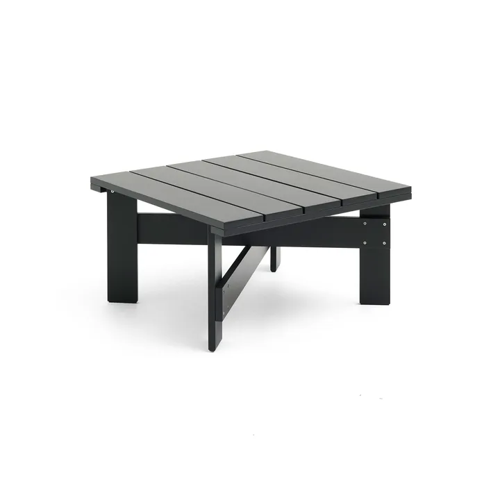 Crate Low table bord 75,5x75,5 cm lakeret fyrretræ - Black - HAY