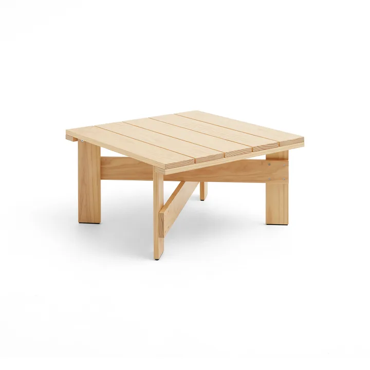 Crate Low table bord 75,5x75,5 cm lakeret fyrretræ - Klar - HAY