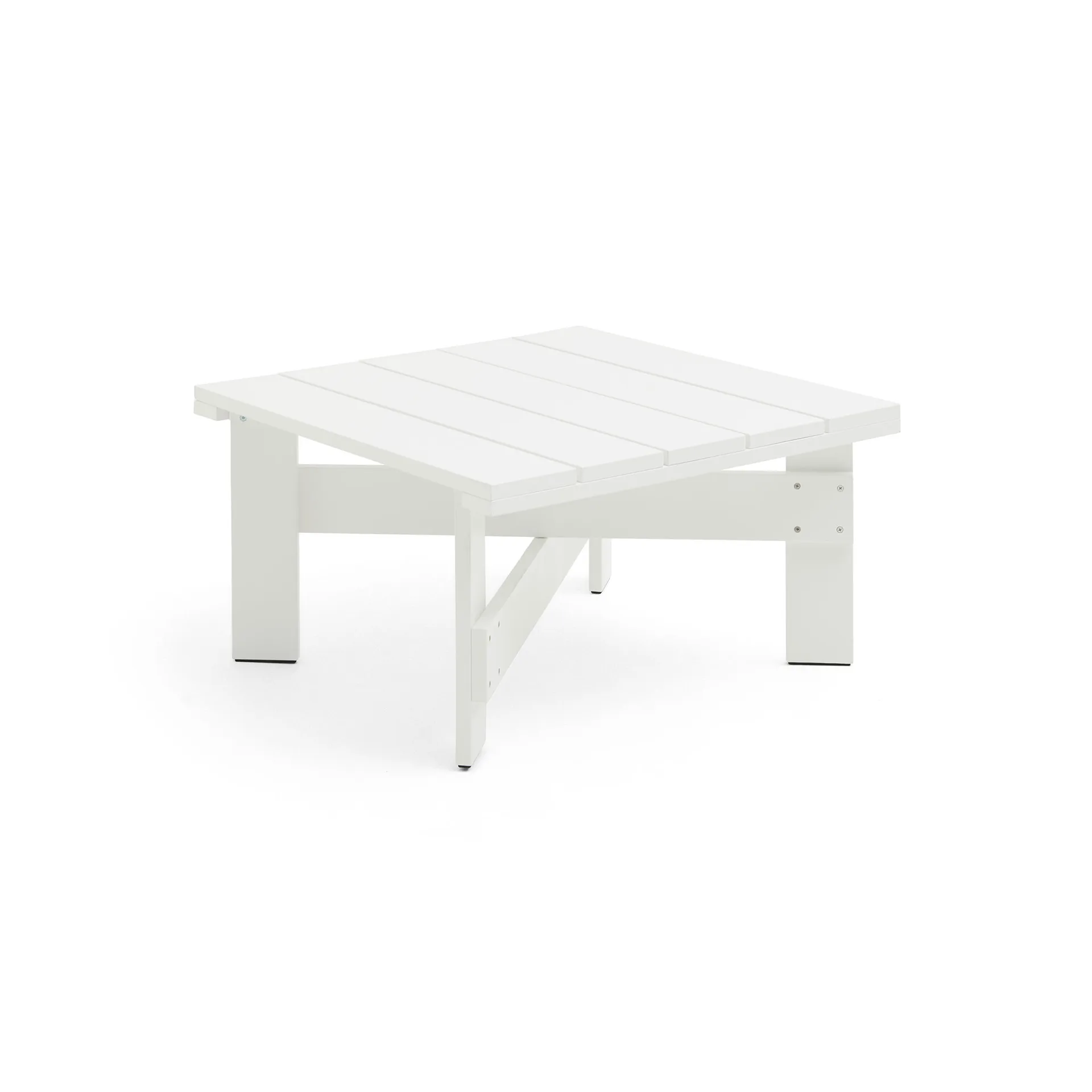 Crate Low table bord 75,5x75,5 cm lakeret fyrretræ, White HAY