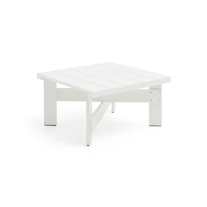 Crate Low table bord 75,5x75,5 cm lakeret fyrretræ - White - HAY