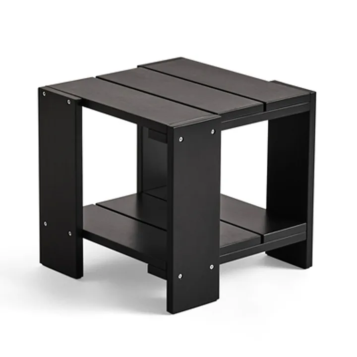 Crate Side Table bord 49,5x49,5x45 cm lakeret fyrretræ - Black - HAY