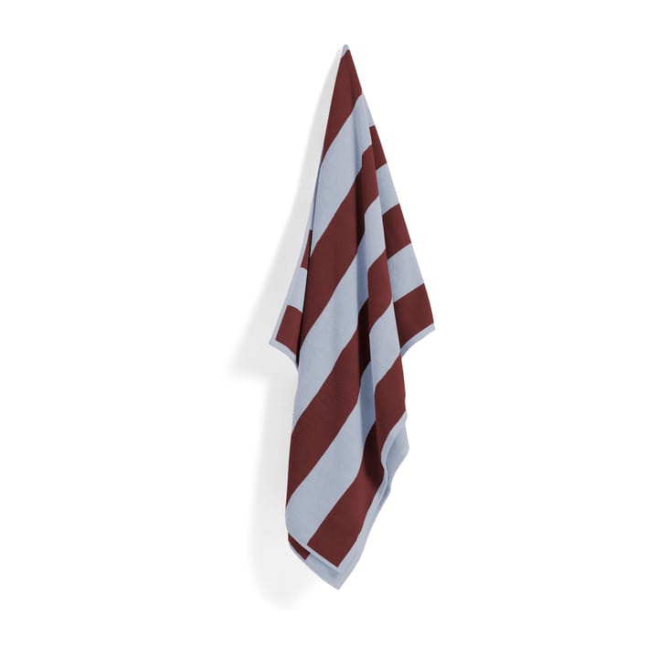 Frotté Stripe badehåndklæde 100x150 cm - Bordeaux/Sky blue - HAY