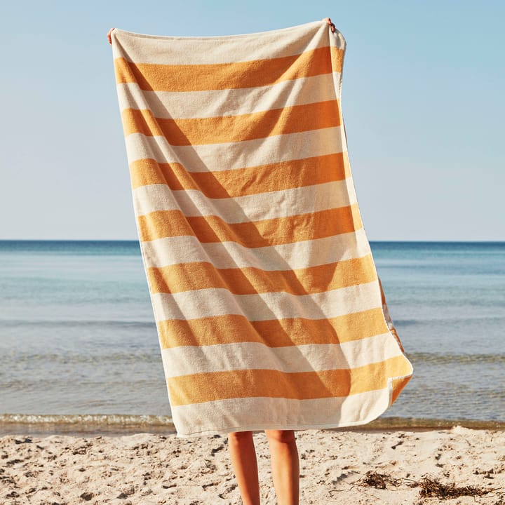 Frotté Stripe badehåndklæde 100x150 cm, Warm yellow HAY