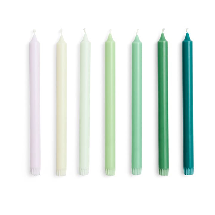 Gradient Candle lys 7-pak - Greens - HAY