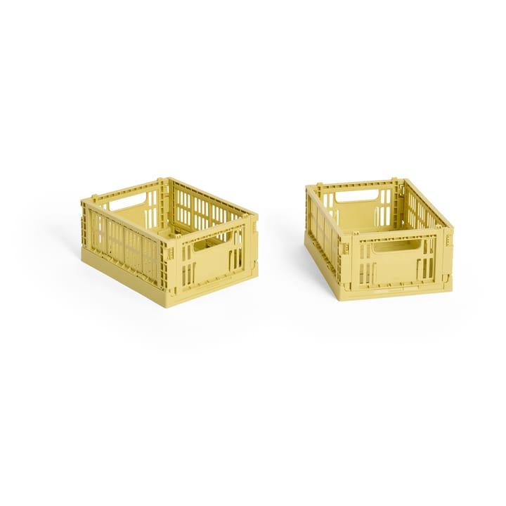 HAY Colour Crate Mini 2-pak 13x17 cm - Dusty yellow - HAY