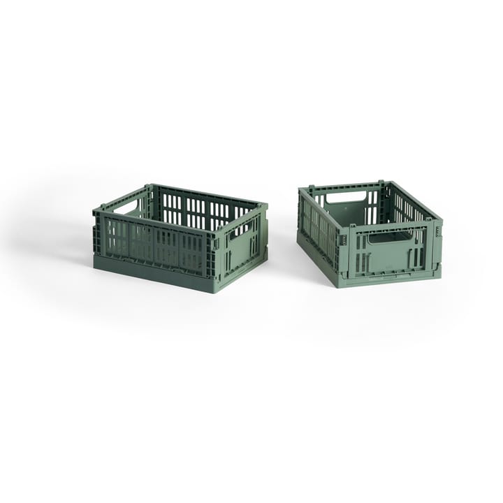 HAY Colour Crate Mini 2-pak 13x17 cm - Sage green - HAY