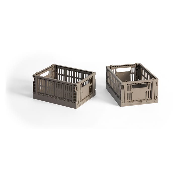 HAY Colour Crate Mini 2-pak 13x17 cm - Warm grey - HAY