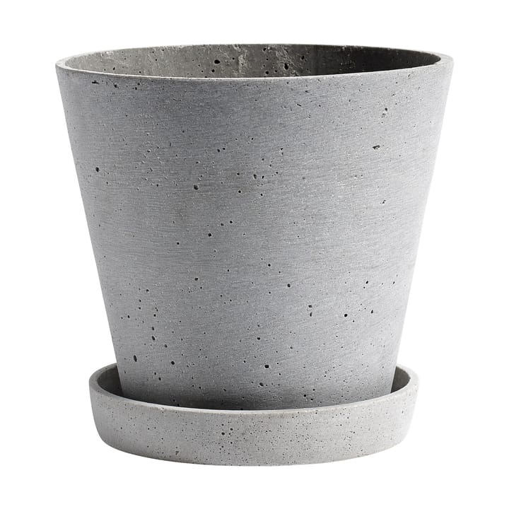 HAY Flowerpot urtepotte med underkop L Ø17.5 cm - Grå - HAY