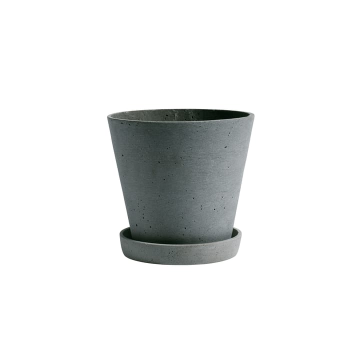 HAY Flowerpot urtepotte med underkop L Ø17.5 cm - Grøn - HAY