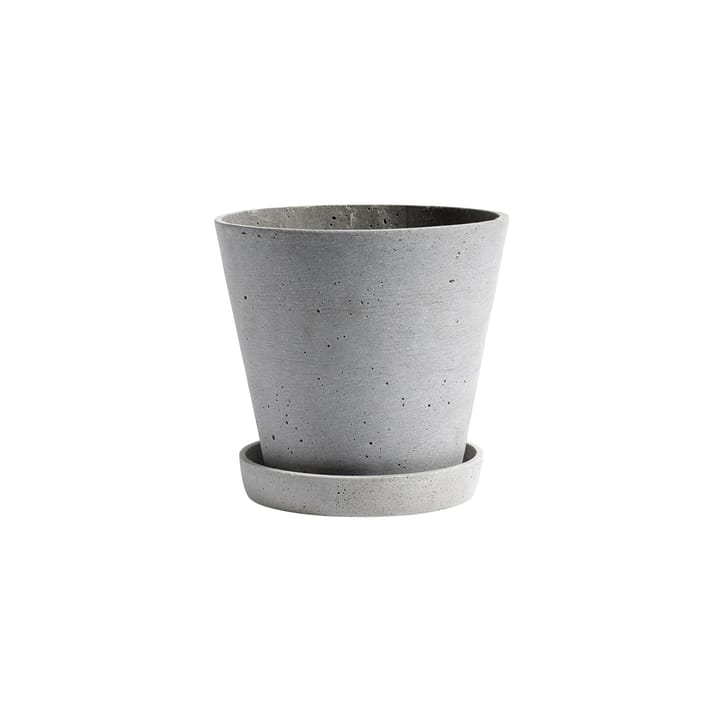 HAY Flowerpot urtepotte med underkop L - Grå - HAY
