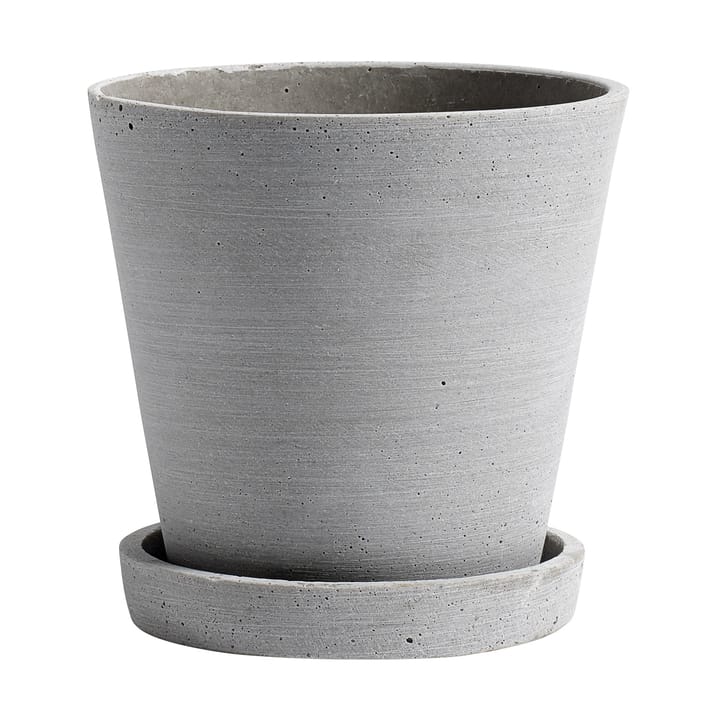 HAY Flowerpot urtepotte med underkop M Ø14 cm - Grå - HAY