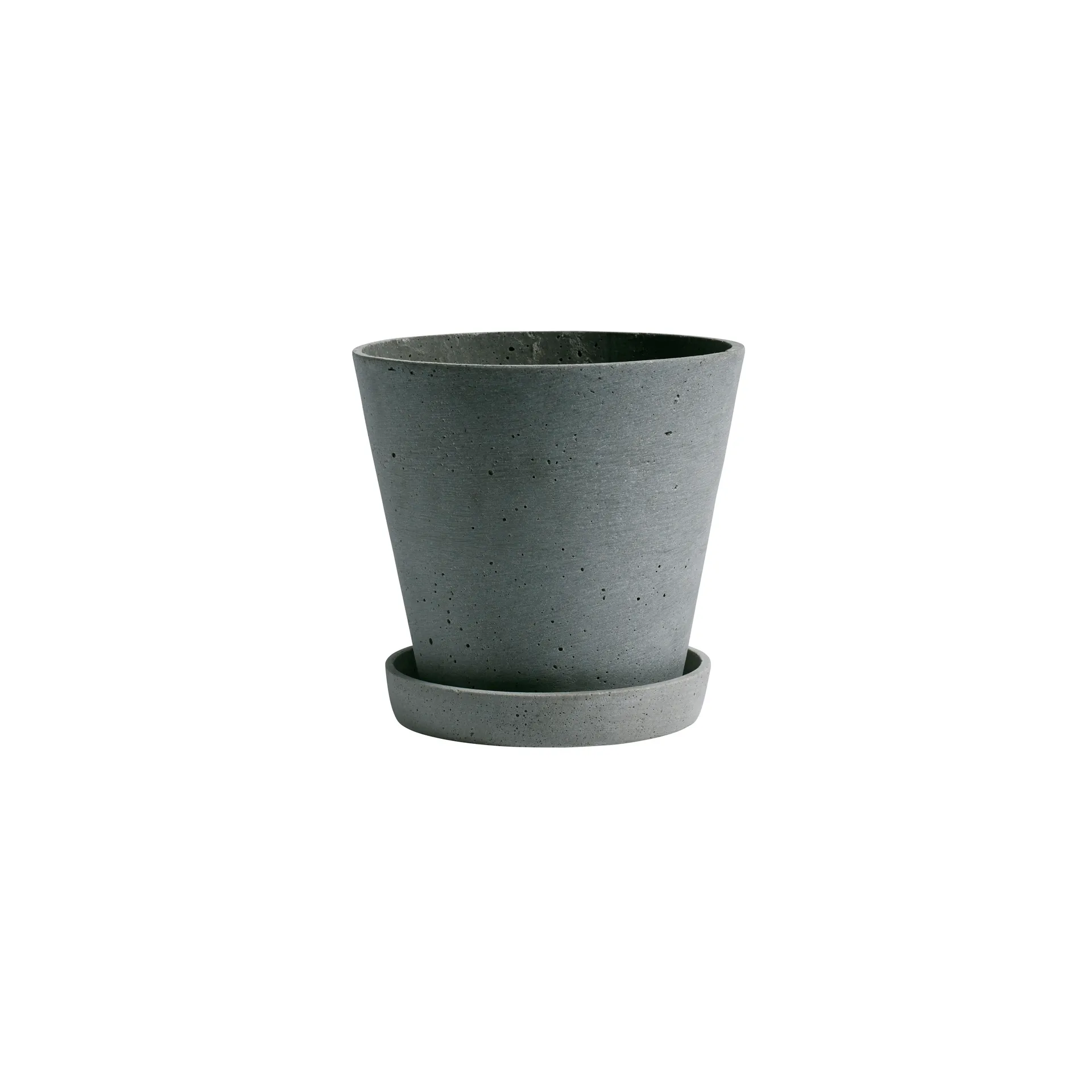 HAY Flowerpot urtepotte med underkop M Ø14 cm, Grøn HAY