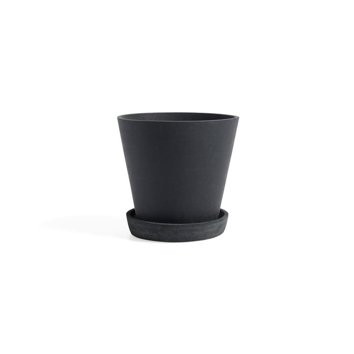 HAY Flowerpot urtepotte med underkop M Ø14 cm - Sort - HAY