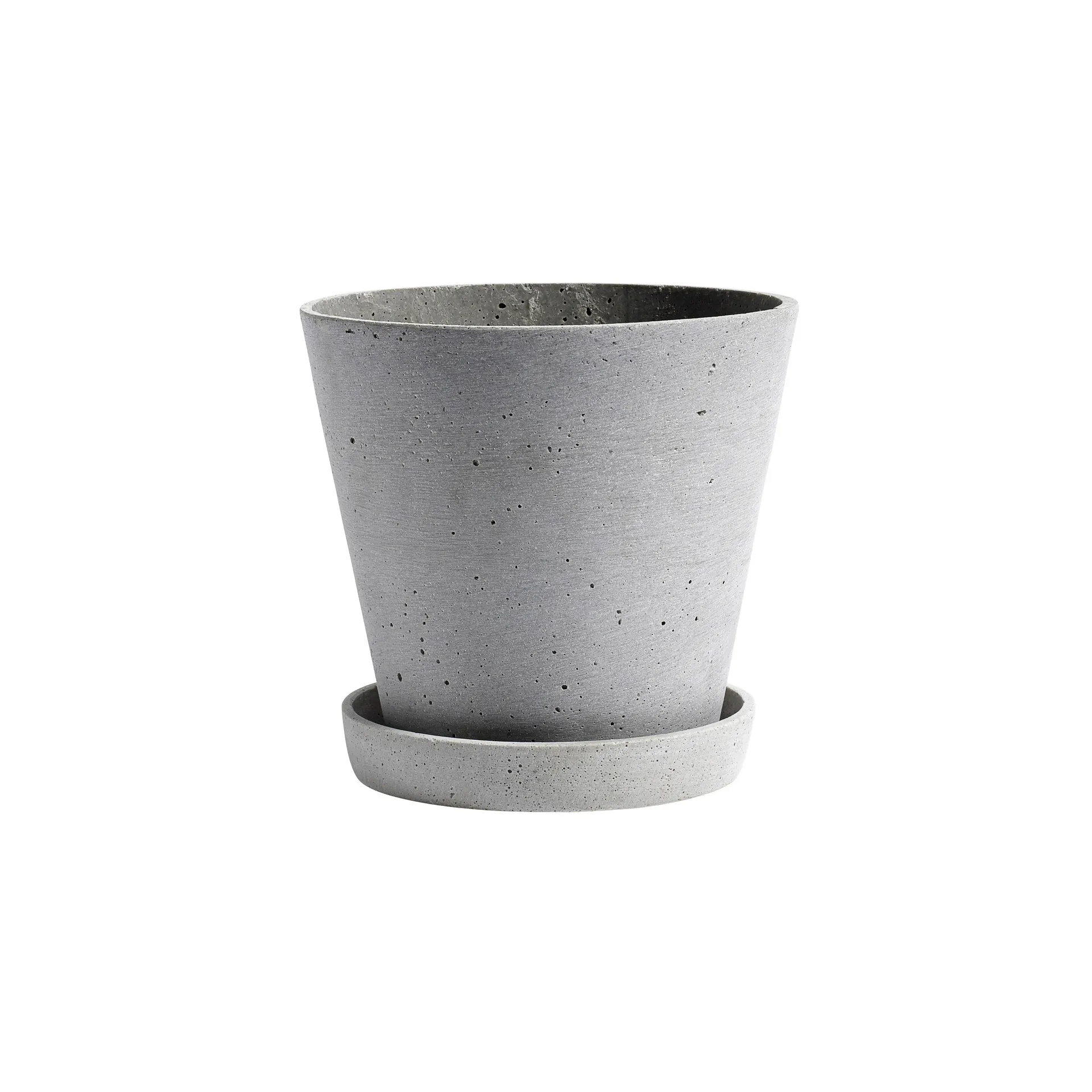 HAY Flowerpot urtepotte med underkop XL Ø21.5 cm, Grå HAY