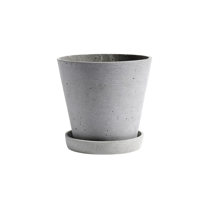 HAY Flowerpot urtepotte med underkop XL Ø21.5 cm - Grå - HAY