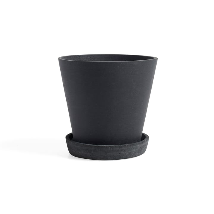 HAY Flowerpot urtepotte med underkop XL Ø21.5 cm - Sort - HAY