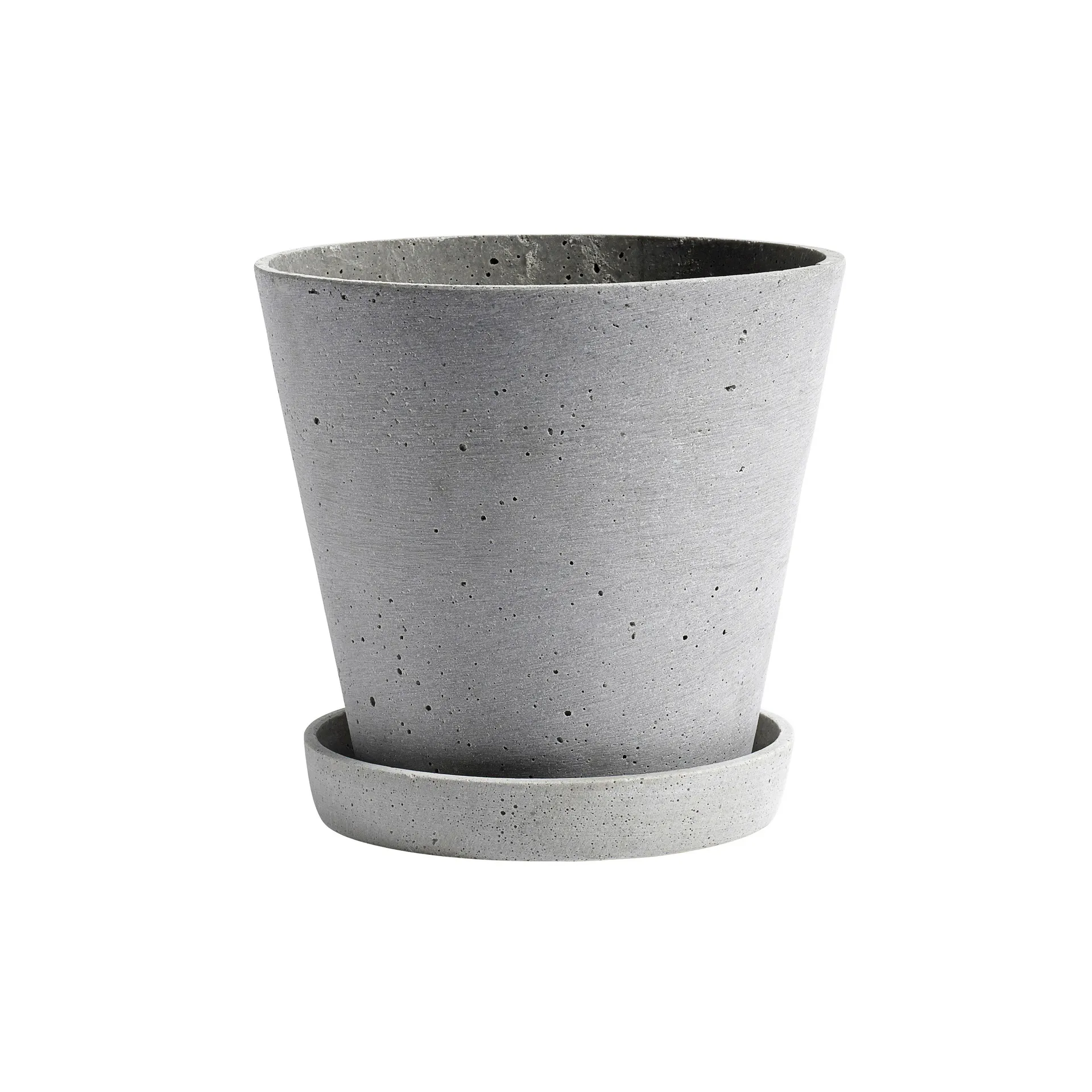 HAY Flowerpot urtepotte med underkop XXL Ø26 cm, Grå HAY