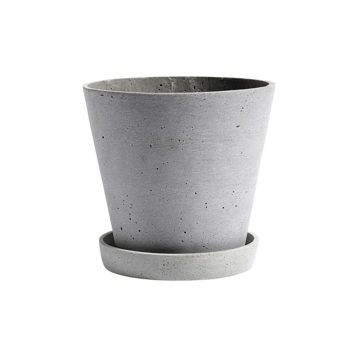 HAY Flowerpot urtepotte med underkop XXL Ø26 cm - Grå - HAY