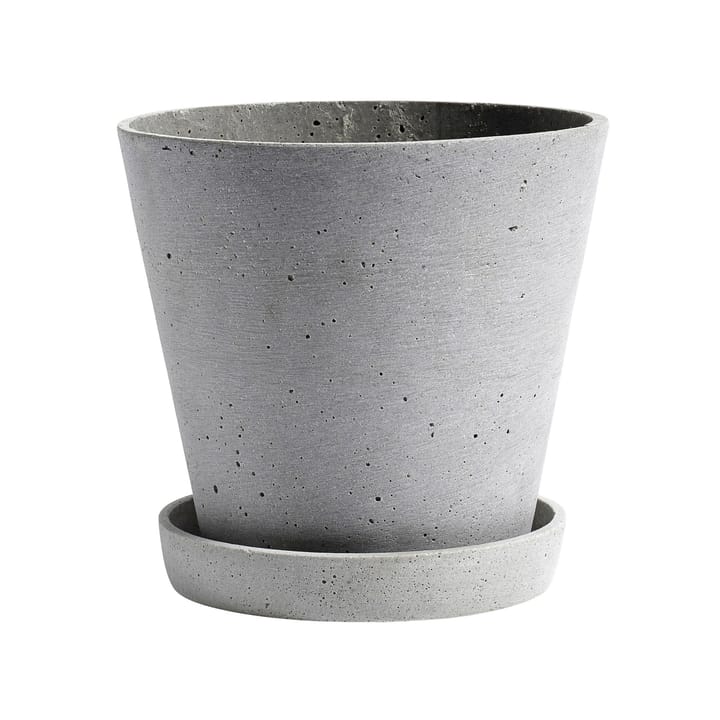 HAY Flowerpot urtepotte med underkop XXXL Ø34 cm - Grå - HAY