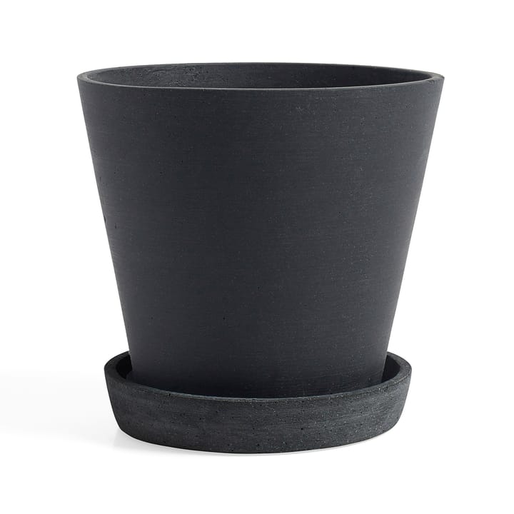 HAY Flowerpot urtepotte med underkop XXXL Ø34 cm - Sort - HAY