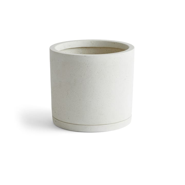 HAY Plant Pot med saucer krukke XXL Ø24 cm - Hvid - HAY