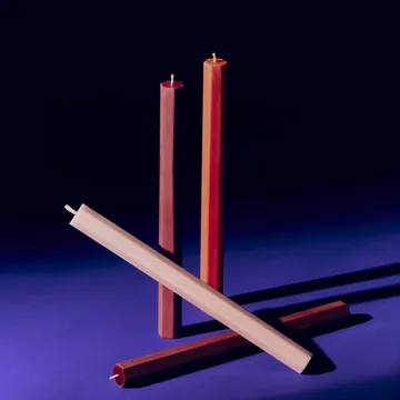 Hexagon Candle lys mix 4-pak - Berry - HAY