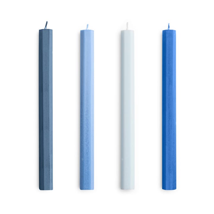 Hexagon Candle lys mix 4-pak - Blues - HAY