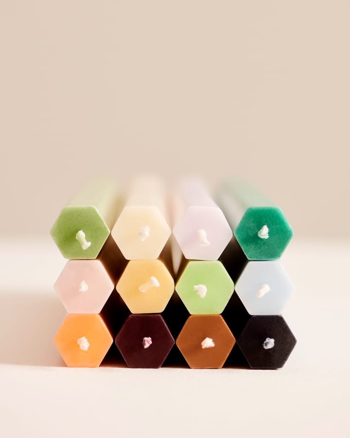 Hexagon Candle lys mix 4-pak, Dark HAY