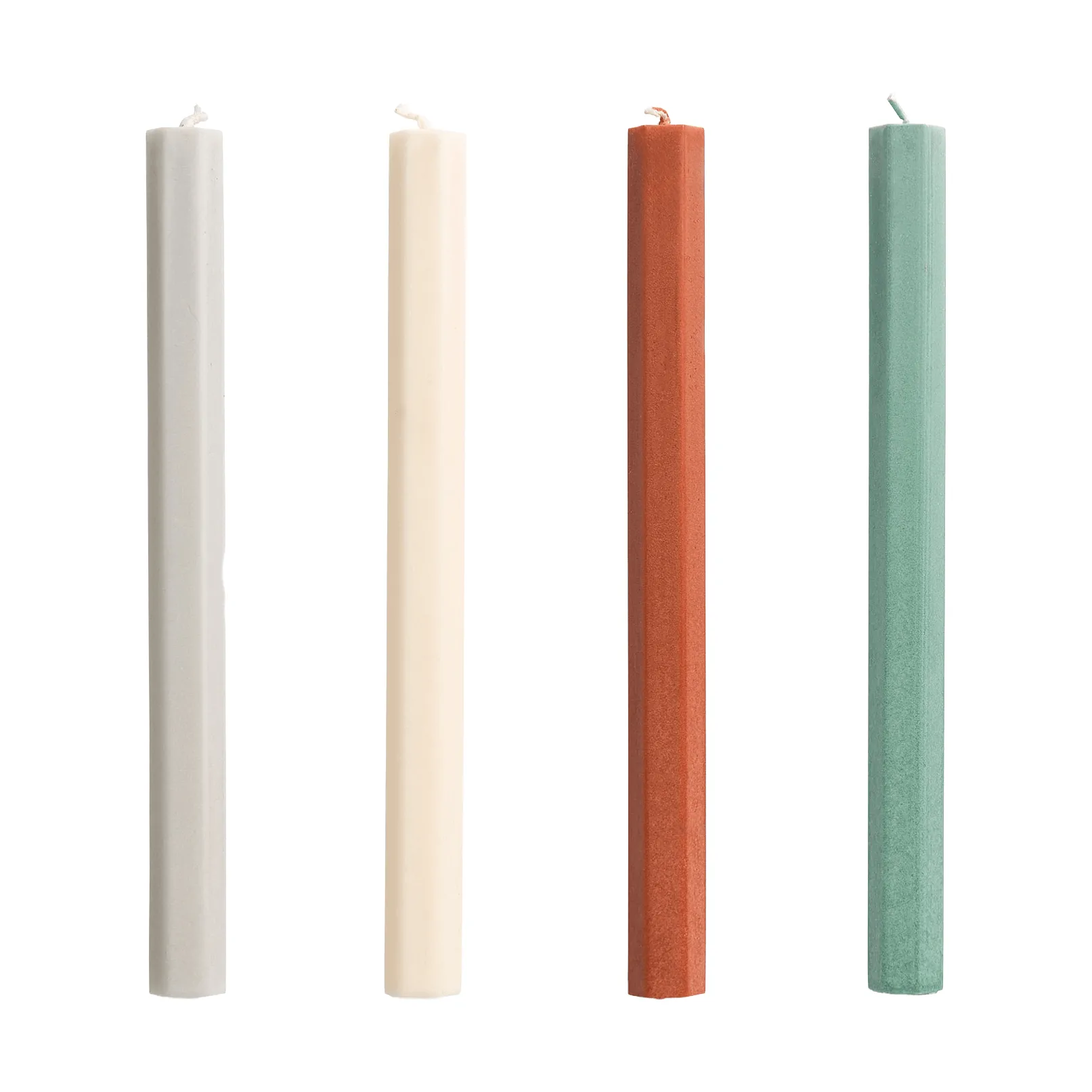 Hexagon Candle lys mix 4-pak, Forest HAY