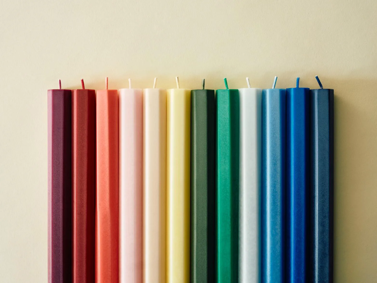 Hexagon Candle lys mix 4-pak, Pastel HAY