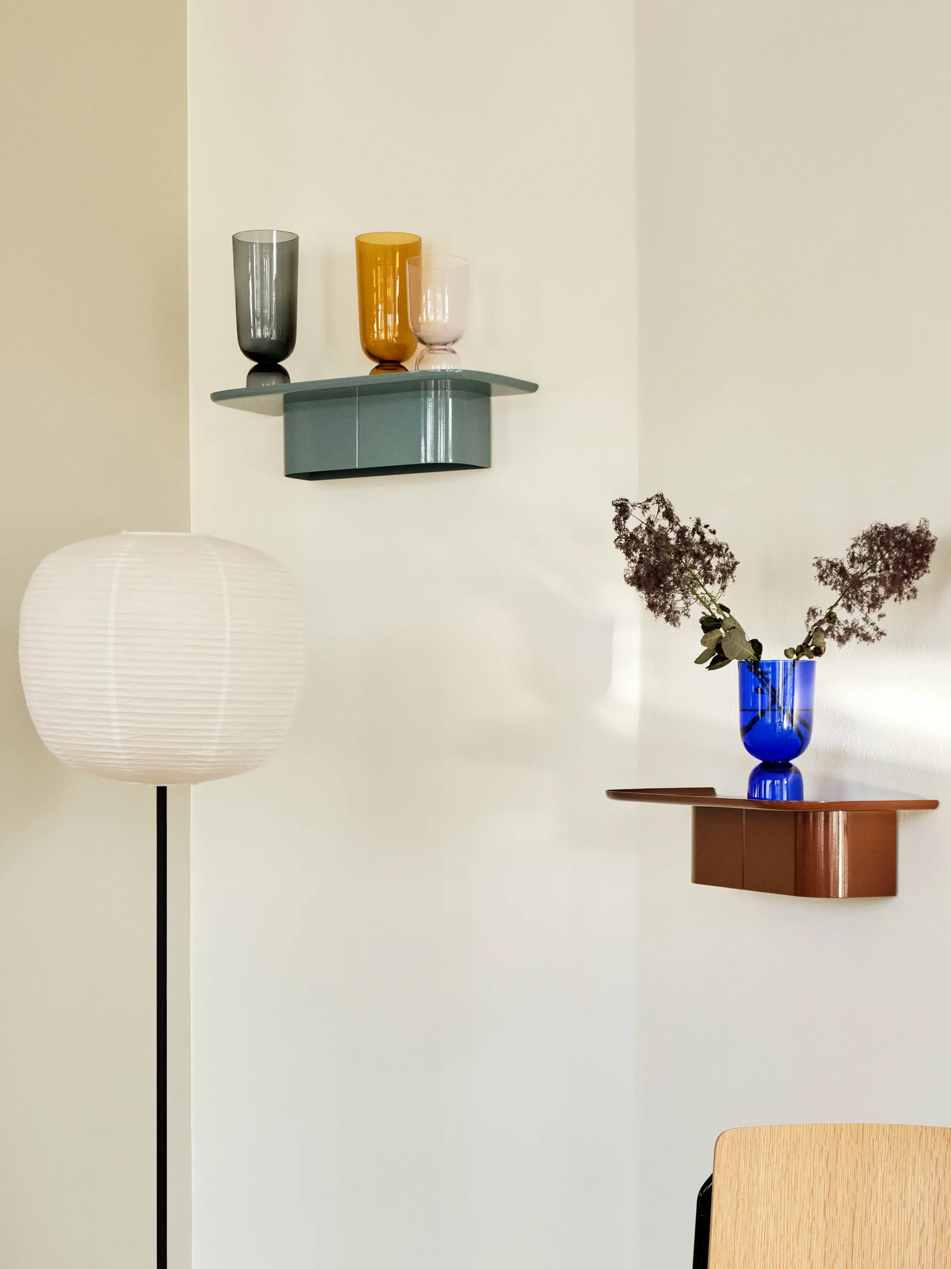 Korpus 4 hook væghylde M, Cream HAY