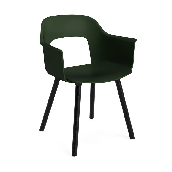 Layout Armchair 211 karmstol - Bottle green-svartlakeret eg - HAY