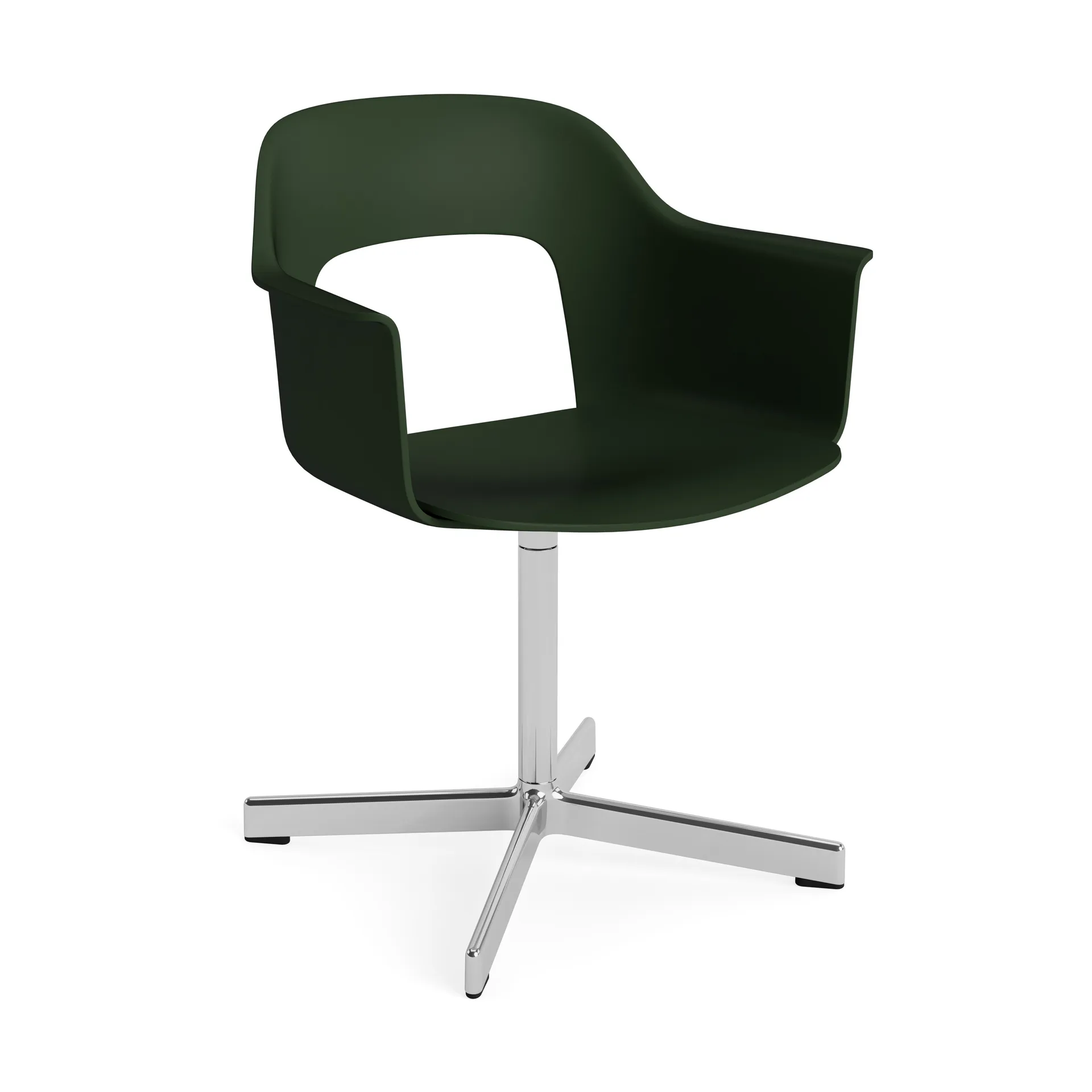 Layout Armchair 231 kontorsstol, Bottle green-poleret aluminium 4-star swivel base HAY