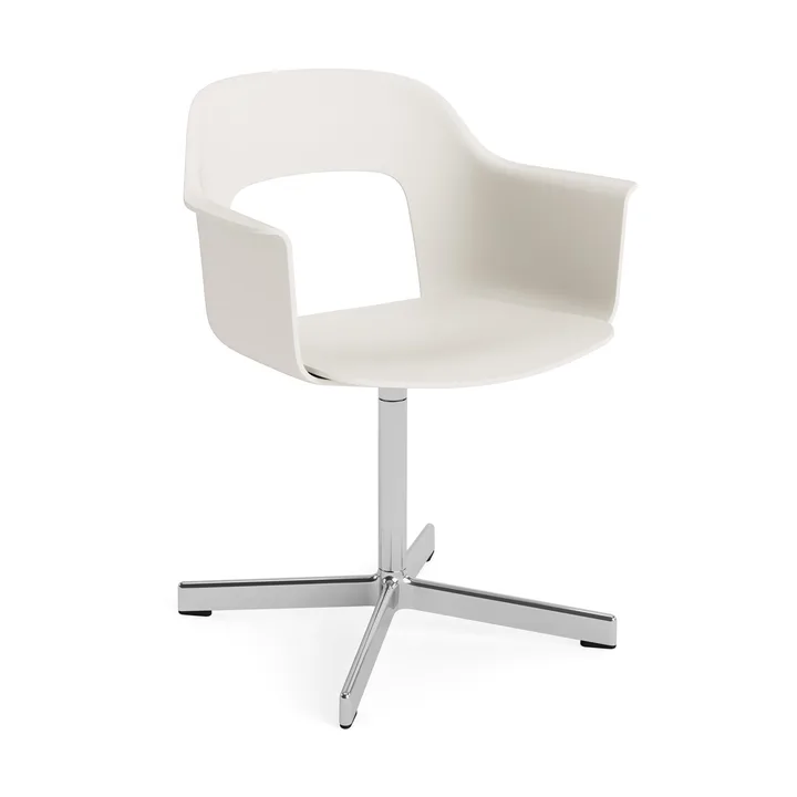 Layout Armchair 231 kontorsstol - Cream white-poleret aluminium 4-star swivel base - HAY