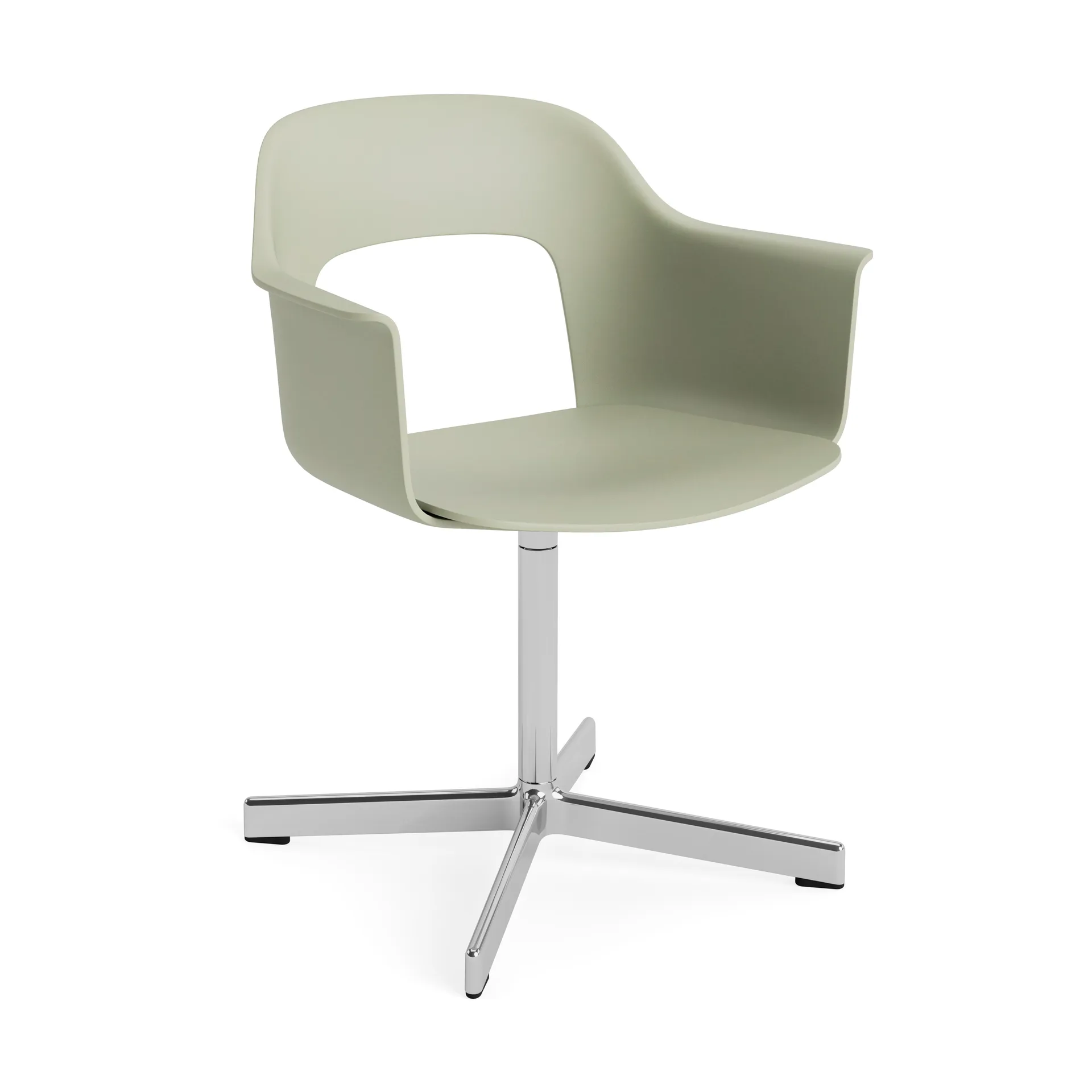 Layout Armchair 231 kontorsstol, Pastel green-poleret aluminium 4-star swivel base HAY