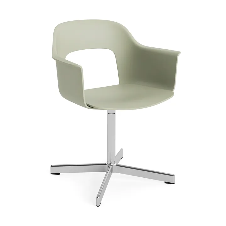 Layout Armchair 231 kontorsstol - Pastel green-poleret aluminium 4-star swivel base - HAY