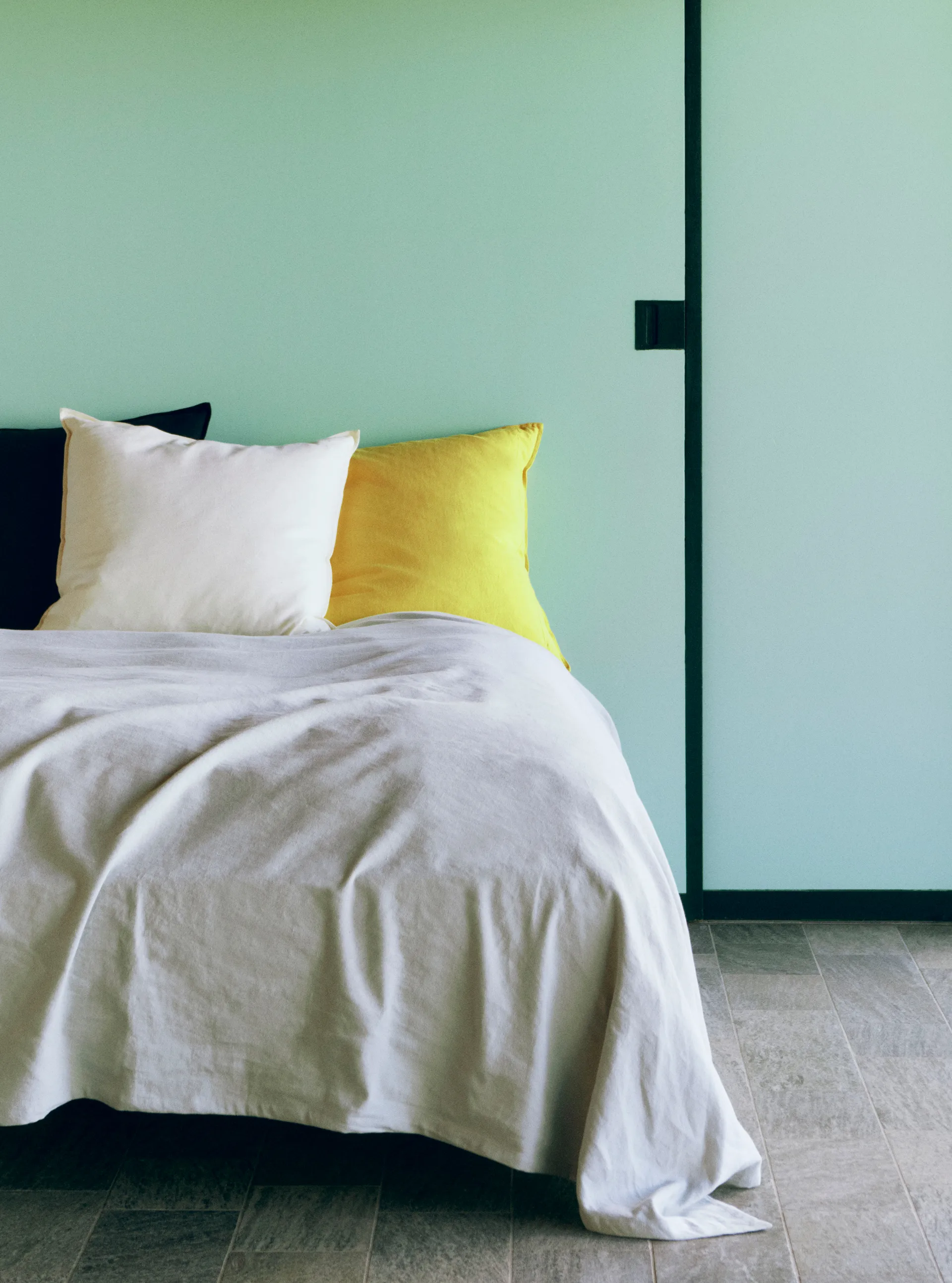 Linen sengetæppe 240x260 cm, Sky grey HAY